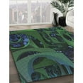 thumbnail image 3 of Ahgly Company Machine Washable Indoor Square Transitional Night Black Area Rugs, 6' Square, 3 of 7
