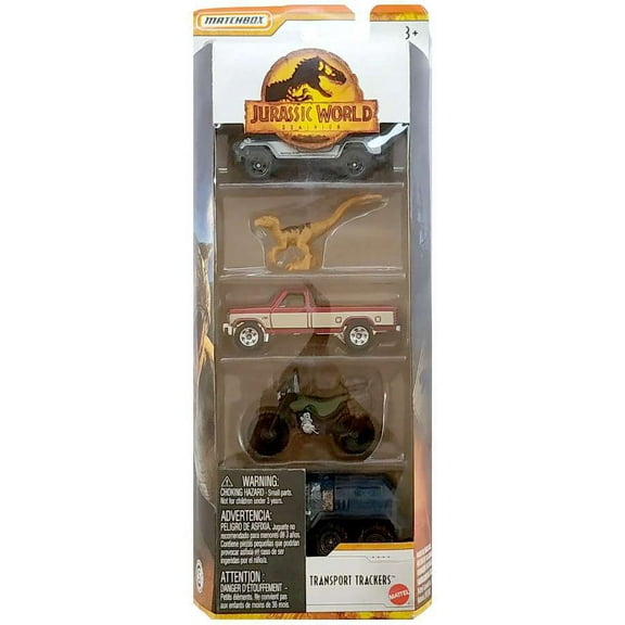 Jurassic World Matchbox Transport Trackers Die Cast Car 5-Pack