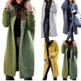 thumbnail image 2 of Suéter con capucha y cárdigan largo informal con botones para otoño e invierno para mujer de Europa y América, 2 of 6