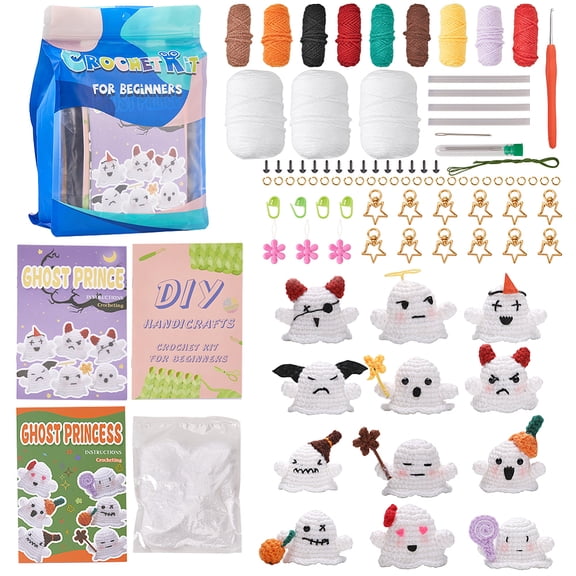 1 Set 1 Set Theme DIY Knitting Kits for Beginners with Thread & Needle Fiber Fillers Instruction Colorful 15x15x0.1cm