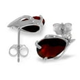 thumbnail image 2 of Galaxy Gold 14K White Gold 4.06 CTW Natural Diamonds and Garnet Stud Earrings - January Birthstone - Passion & Protection - Fine Jewelry for Women, 2 of 3