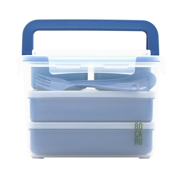 LONCHERA+TUPPERS+CUBIERTOS. 18 PIEZAS. PORCIONES IDEALES PARA NIÑOS DE 5 A 12. BIODEGRADABLE BOCARU BENTO BOX FOR KIDS