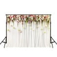 thumbnail image 2 of ABPHOTO Polyester 7x5ft Photography Backdrop White Curtain Backgrounds Red Flower Backdrops for Photo Studio, 2 of 4