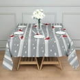 thumbnail image 3 of Gray Christmas Cardinal Bird Pattern Square Tablecloth,Waterproof Square Table Cover,Wipeable Spillproof Washable Table Cover for Home Kitchen Party Decor 52"x52"(132x132cm), 3 of 6