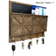 thumbnail image 4 of Excello Global Products Barndoor Mail Holder with Chalkboard, Key Hooks, and Mail Slot (Rustic Brown) - EGP-HD-0447-A, 4 of 5