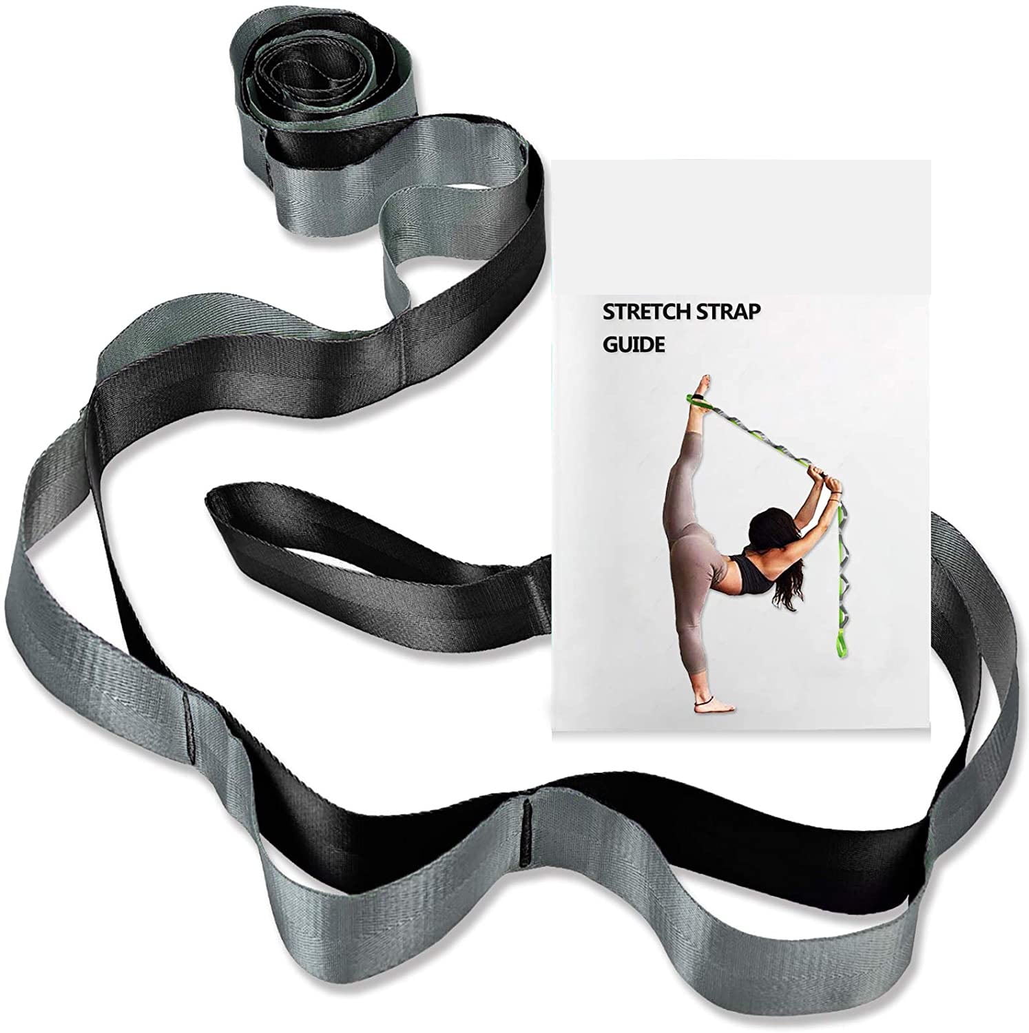 Stretch Out 12 Loops Yoga Strap And Yoga Mat Strap Set Multi-Loop Strap 