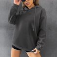 thumbnail image 4 of Sudaderas sueltas para mujer Sudaderas con capucha con cordón Camisas con gráficos en la espalda Jersey informal Tops de manga larga con bolsillo con mangas con hombros caídos Pompotops  gfhjh13586, 4 of 6