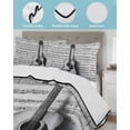 thumbnail image 4 of Black Grey Guitar Twin XL Size Down Alternative Comforter,Lightweight Comforter Quilt Bedding Set with Pillow Shams Vintage Musical Guitar Sheet Abstract Bed Comforter Duvet Insert 68"x98", 4 of 7