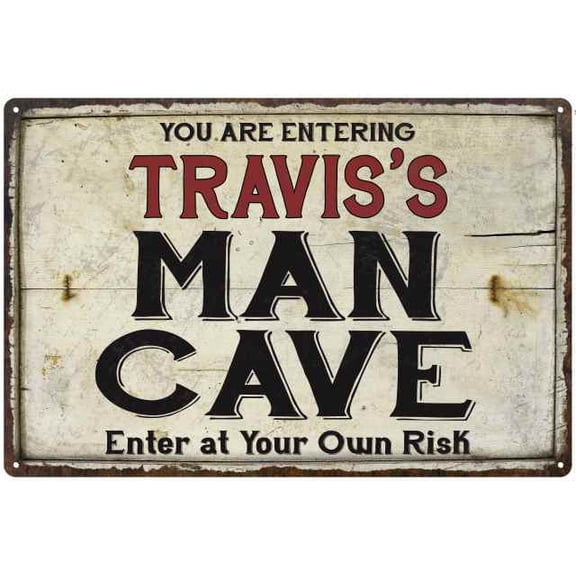 TRAVIS'S Man Cave Sign Rustic Garage Decor Gift 8x12 Metal 108120035122