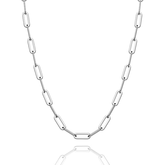 925 Sterling Silver Paperclip Lobster Clasp Chain 3Mm 4Mm 5Mm 6Mm 7Mm Necklace For Women Men Diamond Cut Silver Necklace Chain 16-30 Inches[o3958]