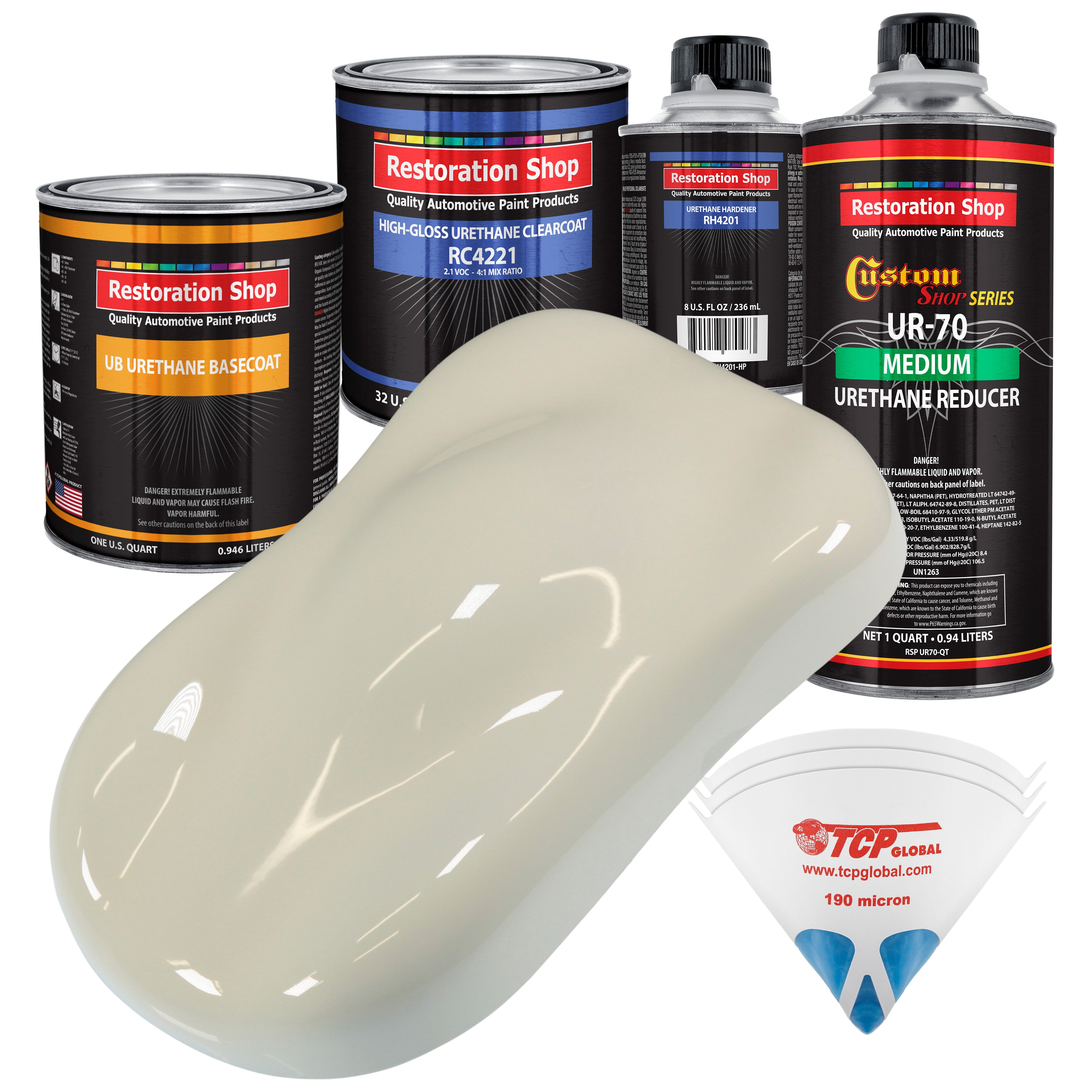 PERFORMANCE BRIGHT White Quart URETHANE BASECOAT CLEARCOAT Auto Body