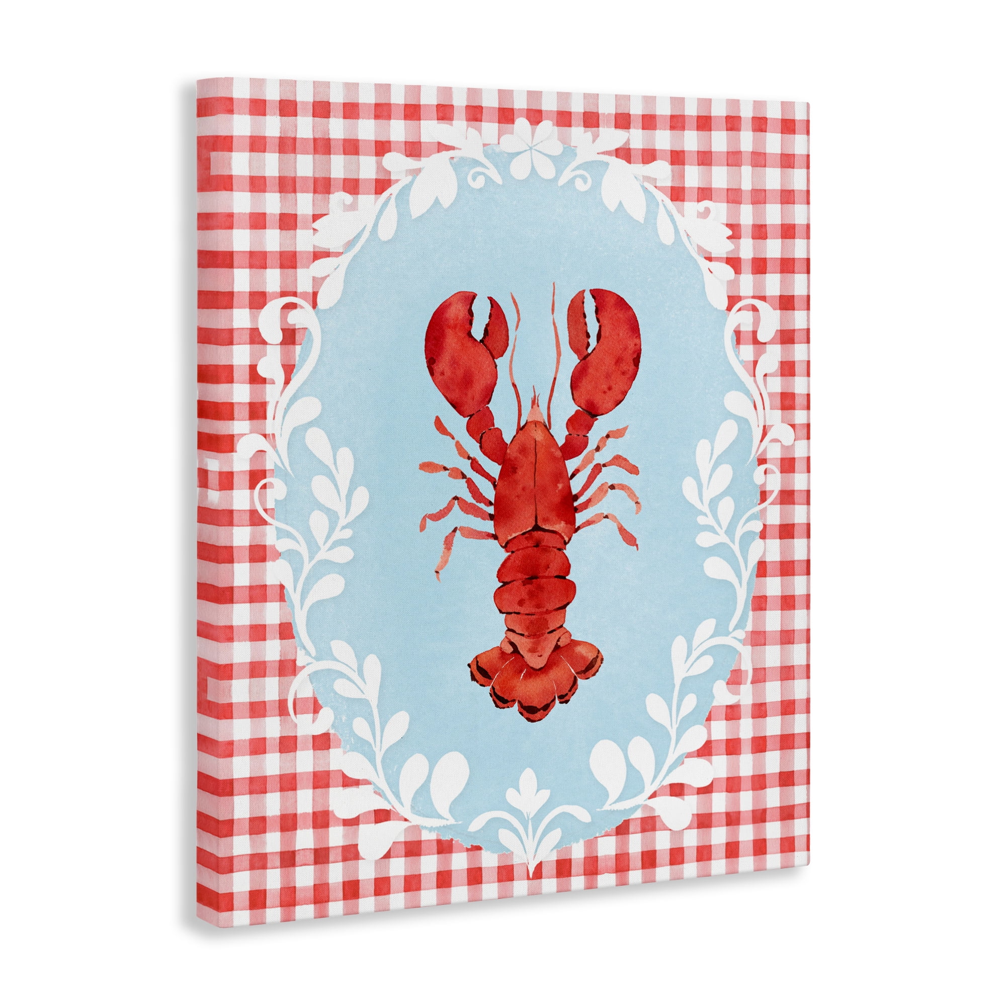Stupell Industries Lobster with Red Plaid Canvas Wall Art, design by Heather Lee Chan
