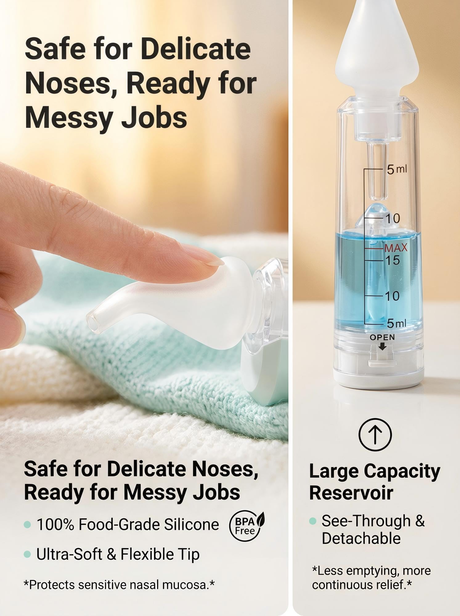 Electric Baby Nasal Aspirator - Hospital Grade Suction 9 Levels Nose Sucker for Newborn Toddler, Rechargeable Mucus Remover with Integrated Storage, Music & Light, Snot Cleaner for Congestion Relief