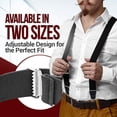 thumbnail image 4 of Mens Elastic No Slip "Pin Clip" Y Back Suspenders with Leather Trim - White (Available in 2 Colors), 4 of 6