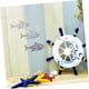 thumbnail image 5 of 3 piezas de peces de madera, banco de peces, pared, temática playera, color azul, 5 of 5