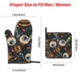 thumbnail image 4 of XMXT Heat Resistant Oven Mitts and Pot Holders Sets, Eyeball Pumpkin Creepy Print Oven Mitt Hot Pads Kitchen Cooking BBQ Gloves, 4 Pcs, 4 of 8