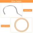 thumbnail image 4 of Unique Bargains 4.7 Inch Scarf Ring Hanger Wooden Circle Scarf Holder, 15cm Length Hook Silver, 4 of 5