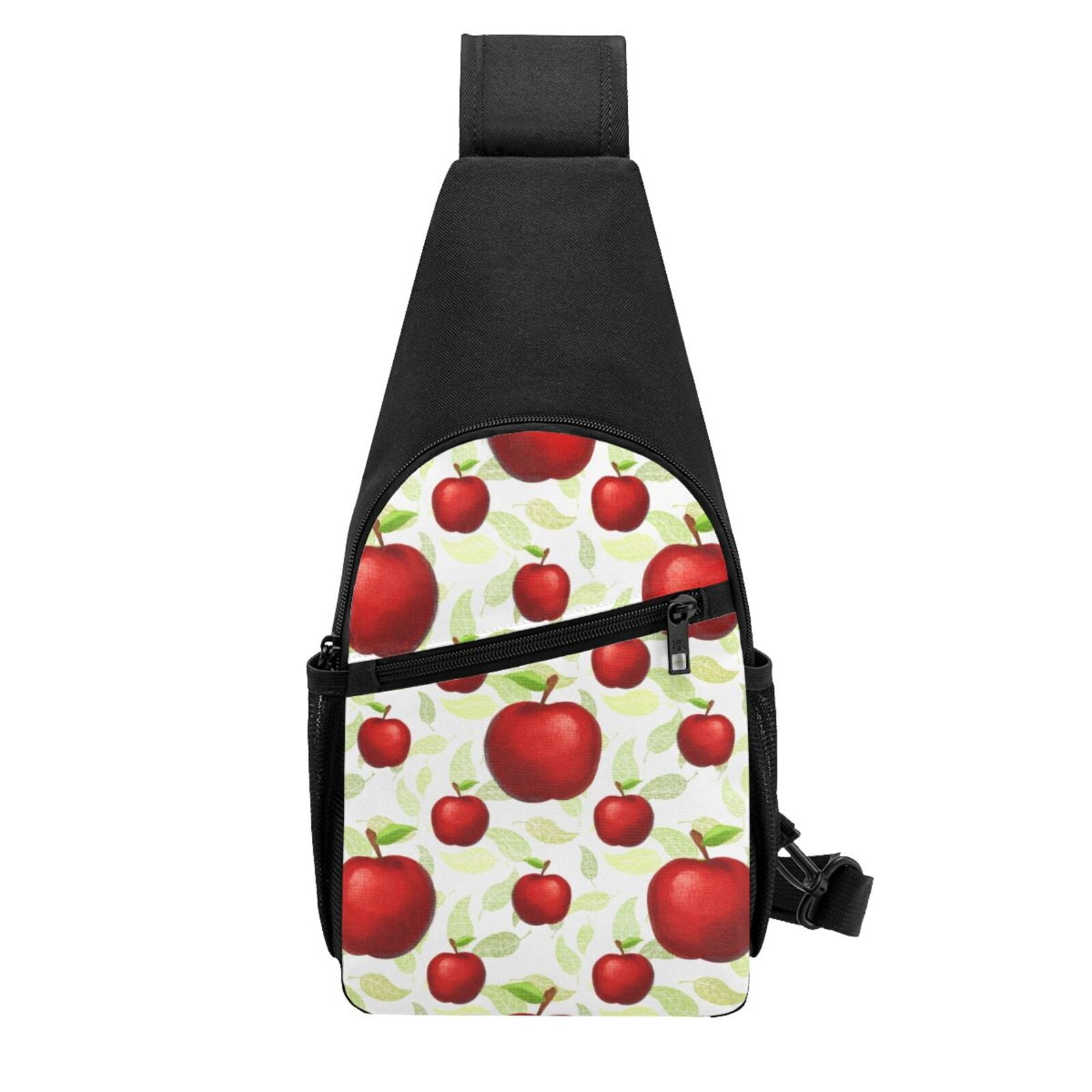 Xecao's Fruit Apples Print Sling Bag: A Versatile Chest, Shoulder, and Crossbody Backpack for Casual Days Out, Perfect for Both Men and Women