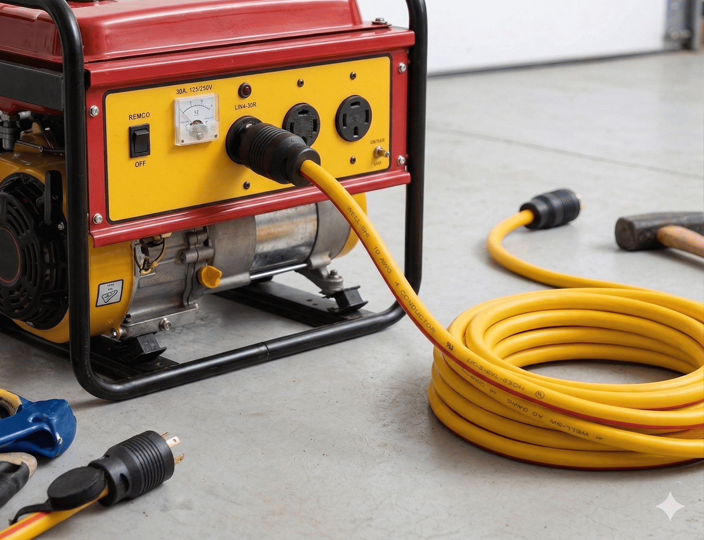 Conntek CTG1430-025 L14-30  4 Prong 30 Amp 25 Foot Generator Extension Cord STW,  125/250V Up to 7500W 10 Gauge STW Generator Cord UL Listed