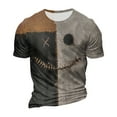 thumbnail image 3 of Men's Halloween Patchwork Skull Graphic T-Shirt Crew Neck Short Sleeve Casual Streetwear Top, 3 of 6