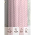 thumbnail image 6 of Pink Geometric Sheer Curtains 45 Inch Length 2 Panels Set Window Treatments, Modern Minimalism Solid Color Striped Rod Pocket Semi Curtains for Living Room/Bedroom/Kitchen Décor, 104"W x 45"L, 6 of 7