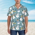 thumbnail image 2 of Fotbe Snowflake Scarf Snowman Camisa Hawaiana para Hombre Unisex – Camisa Casual de Verano con Botones de Manga Corta de Algodón y Lino,3X-Large, 2 of 7