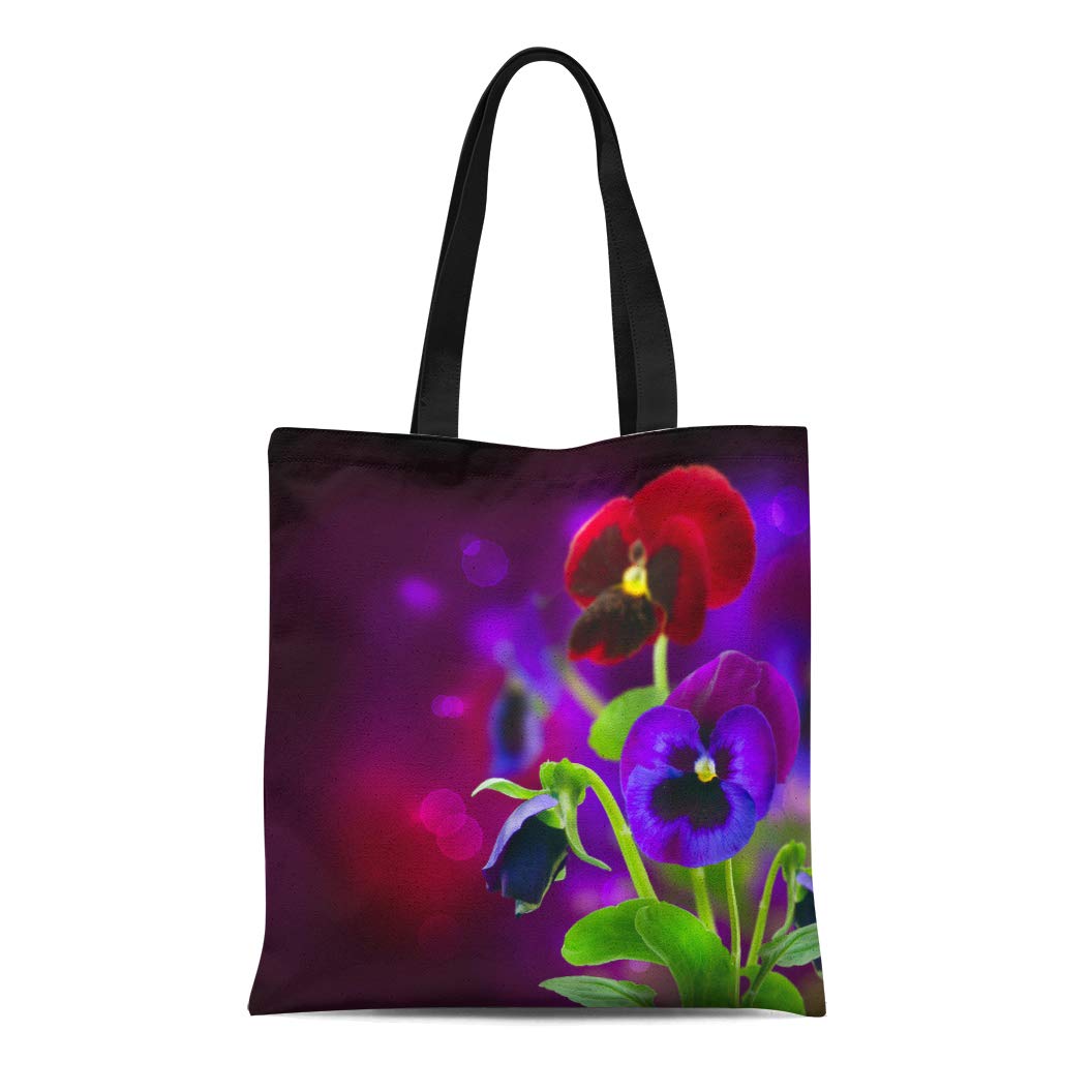 HATIART Canvas Bag Resuable Tote Grocery Shopping Bags Purple Violet