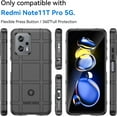 thumbnail image 2 of Case for Xiaomi Redmi Note 11T Pro+, Heavy Duty Shockproof Military Grade Drop Tested Field Phone Case Bumper Rugged Cover for Xiaomi Redmi Note 11T Pro/11T Pro+ Black, 2 of 7