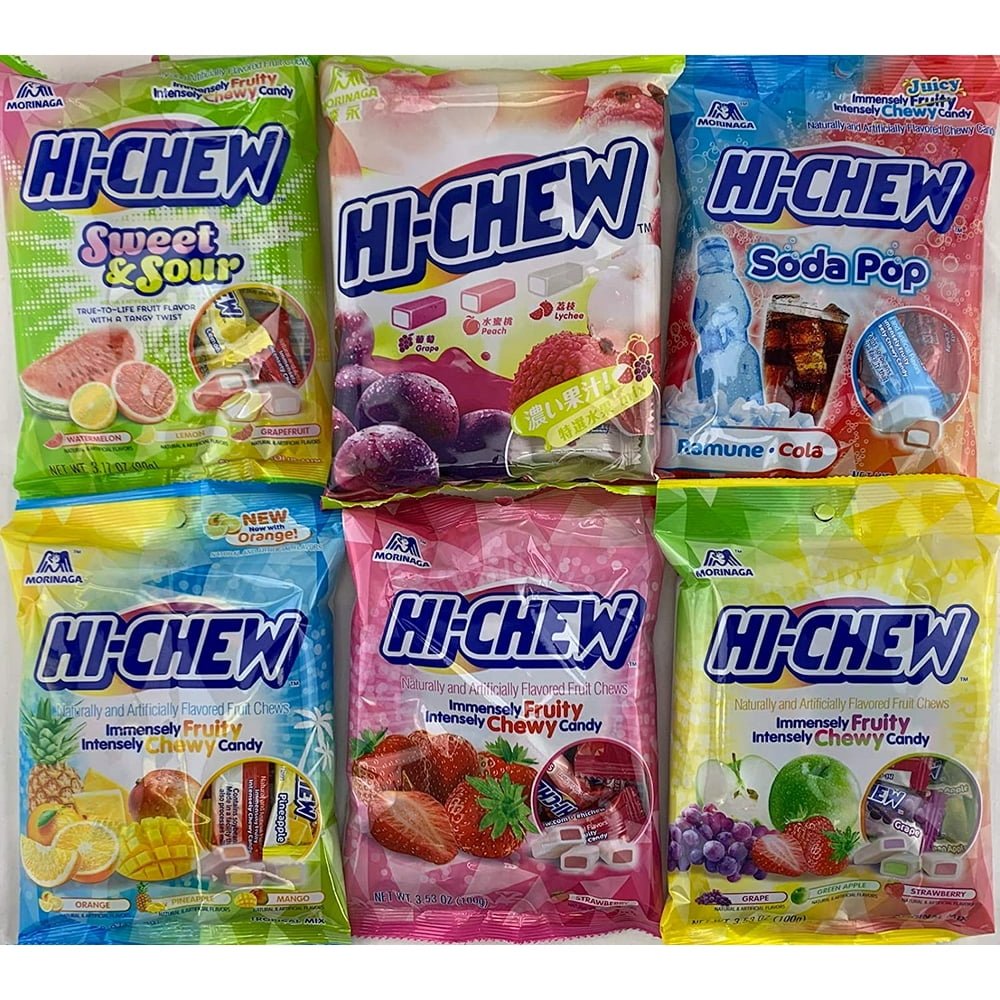 Hi Chew 6 Different Flavors Variety Pack (Fruit Mix, Tropical Mix