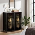 thumbnail image 6 of Dresser for Bedroom with 4 Storage Drawers Gothic Lake Forest Oil Painting Dark Academia Goth Spooky Dark Dressers Chest of Drawers Steel Framed Fabric Closet Organizers for Entryway, 6 of 7