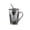 Gray, variant on 15oz Clear Glass Water Cup with Ergonomic Handle, Secure Lid and Glass Straw, Multi Use Beverage Cup, Coffee Mug, Cold Drink Glass for Home Office Daily Drinking Essentials, Clear