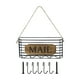 thumbnail image 5 of Organizador de correo de pared con soporte para llaves y correo, incluye 5 ganchos para entrada del baño o puerta de entrada., 5 of 9