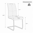 thumbnail image 2 of Sumdeal Modern Cream Pu Leather Dining Chair Set with Golden C-shaped Metal Legs,Set of 2, 2 of 6