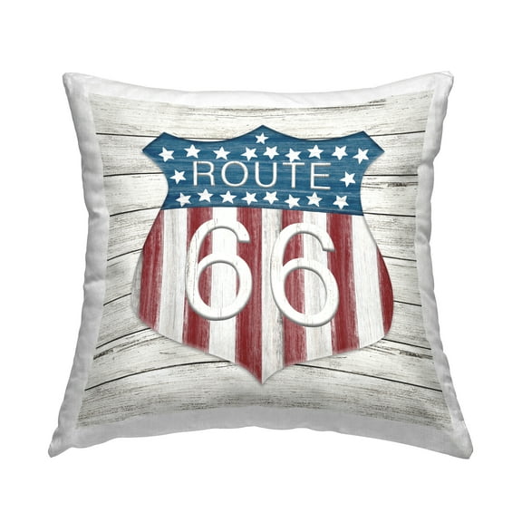 Stupell Industries Rustic Route 66 Decorative Printed Throw Pillow Design by Natalie Carpentieri.