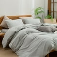 thumbnail image 6 of BESTOUCH Duvet Cover Set 100% Washed Cotton Linen Feel Super Soft Comfortable Chic Lightweight 3 Pcs Home Bedding Set Pine Bark Brown Oversized King, 6 of 6