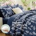 thumbnail image 2 of Navy Blue Cal King Comforter Set, Elegant Floral Print Bed in a Bag 7 Pieces, Ultra Soft & Breathable Reversible Botanical Pattern Bedding Set with Comforter, Sheets, Pillowcases, and Shams, 2 of 6