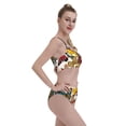 thumbnail image 4 of Qekee Retro Floral Butterfly Two Piece Swimsuit for Women, Sporty High Waisted Bathing Suit for Beach, Parties, Surfing - XX-Large, 4 of 8