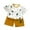 Yellow, variant on ShiShine Toddler Baby Boys Girls Summer Clothes Set Cotton Cute Print Short Sleeve T-shirt Tops & Shorts Set 2Pcs Summer Outfits