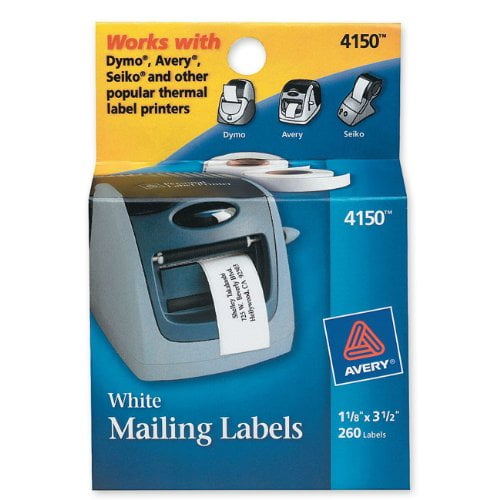 Thermal Printer Address Labels, 1 1/8 X 3 1/2, White, 130/roll, 2 Rolls - Walmart.com - Walmart.com