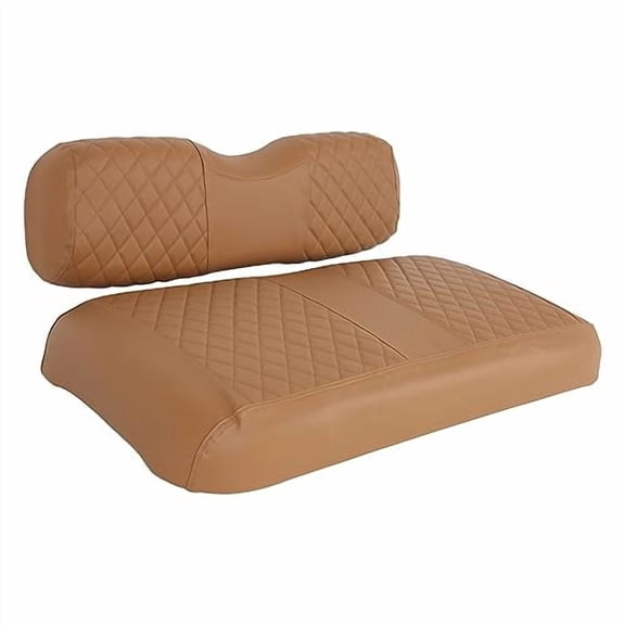 JWMOTOR Golf Cart Front Seat Cover for EZGO TXT Regular Seat Cushion Kit No Staples Required, Golf Cart Vinyl Replacement Seat Cover, Brown