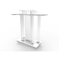 thumbnail image 1 of FixtureDisplays Podium en Acrylique et MDF avec Roulettes, Poteau Debout, Surface de Lecture Surélevée, Pulpite Roulante 21060, 1 of 6