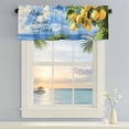 thumbnail image 2 of Window Valance for Kitchen,Farm Lemon Green Leaves Watercolor Rod Pocket Curtain Valances Short Curtains Drapes Panel,Summer Blue Ocean Window Treatment Topper for Living Room Bathroom Bedroom Home, 2 of 9