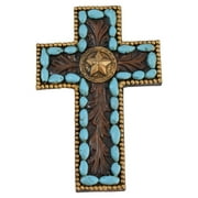 Metal Wall Cross Pine Ridge Turquoise Pebble Wall Magnetic Cross By Light Weight Polyresin Made Blue Hanging With