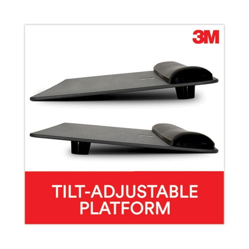 Antimicrobial Gel Keyboard Wrist Rest Platform, 19.6 x 10.6, Black/Gray/Silver | Bundle of 2