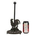 thumbnail image 2 of Cast Iron Rustic Rooster Chicken On Scroll Art Kitchen Paper Towel Holder Stand, 2 of 6