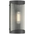 thumbnail image 3 of Possini Euro Design Possini Euro August 11"H Textured Black and Glass Outdoor Wall Light, 3 of 10