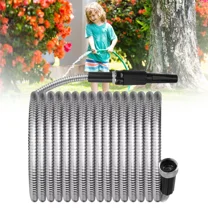 304 Stainless Steel Metal Garden Water Hose Pipe 25FT,2 Function Nozzle,Kink & Tangle Free, Rust Proof, Lightweight for Yard Outdoor