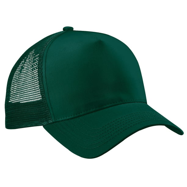 Beechfield - Gorra/Visera hombre/chico Media tejido de abeja transpirable (Paquete de 2) (Verde botella/Verde botella)