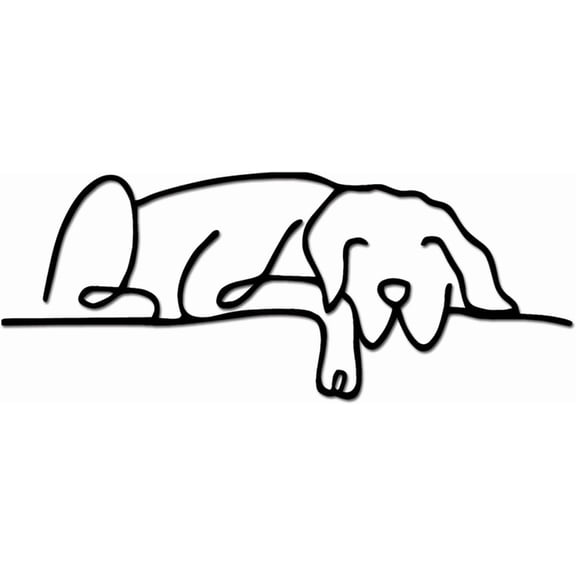 BH-JJSMGS Metal Dog Wall Art, Sleeping Dog Metal Wall Plaque, Minimalist Hanging Wall Sculpture for Living Room, Bedroom