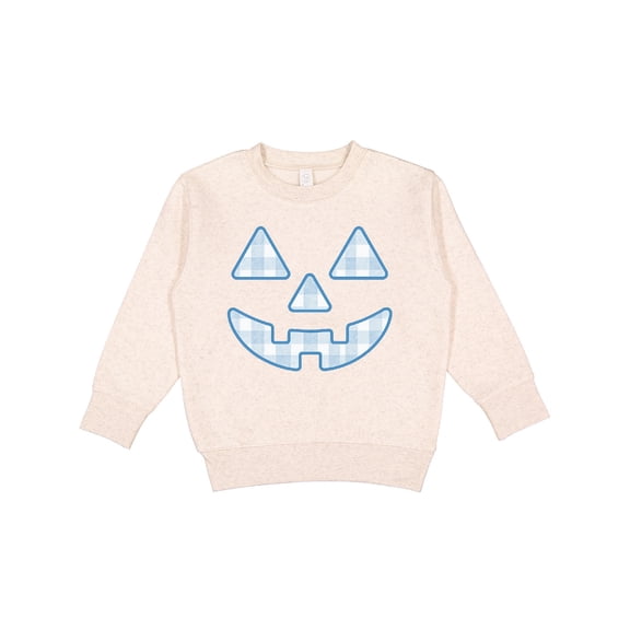 Inktastic Plaid Pumpkin Face Halloween Checkered Print Toddler Sweatshirt
